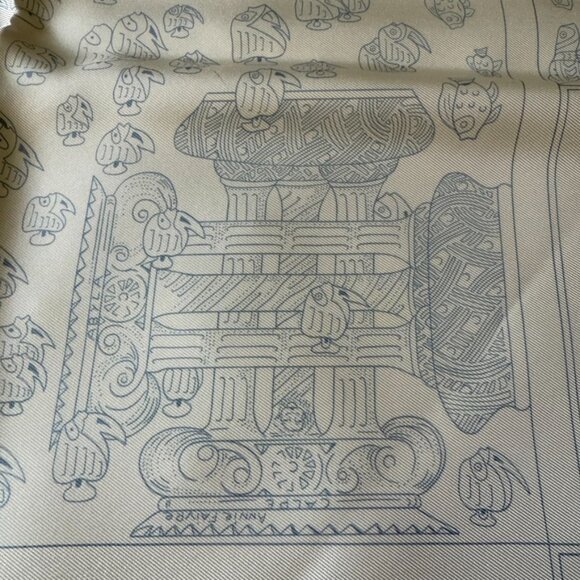 Hermes Scarf Carré 90 Atlantic Ocean Encounter Silk Blue Seabed Fish - Picture 3 of 8